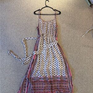 GAP Pink and White Printed Maxi Dress